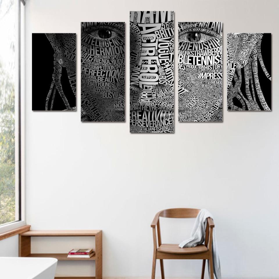 Words Face Typography – Abstract Canvas Wall Art