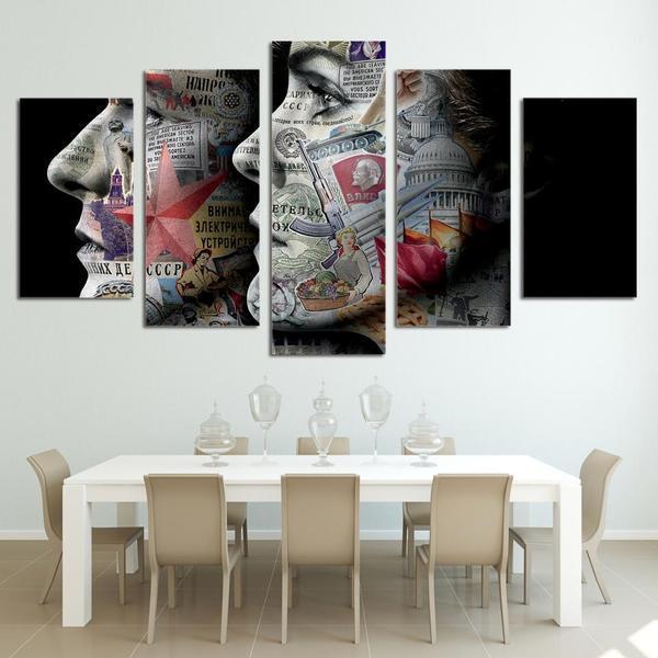 Words Information Girls Face – Abstract Canvas Wall Art