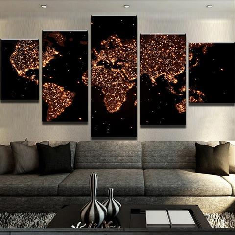 World At Night – Abstract Canvas Wall Art