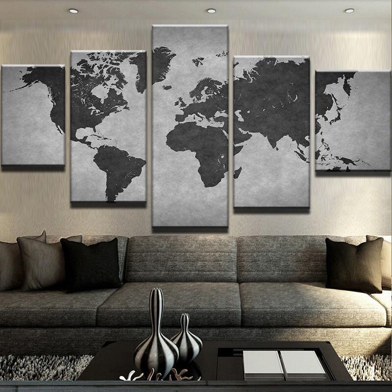 World Map 02 – Abstract Canvas Wall Art