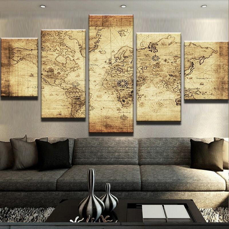 World Map 04 – Abstract Canvas Wall Art