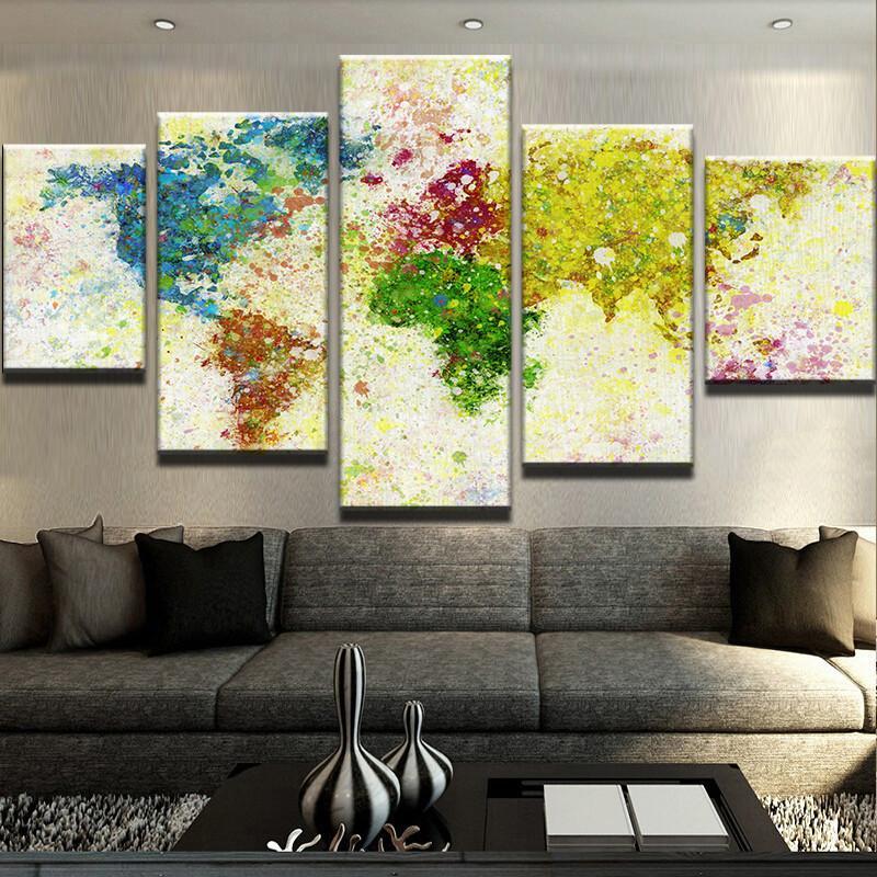 World Map 08 – Abstract Canvas Wall Art