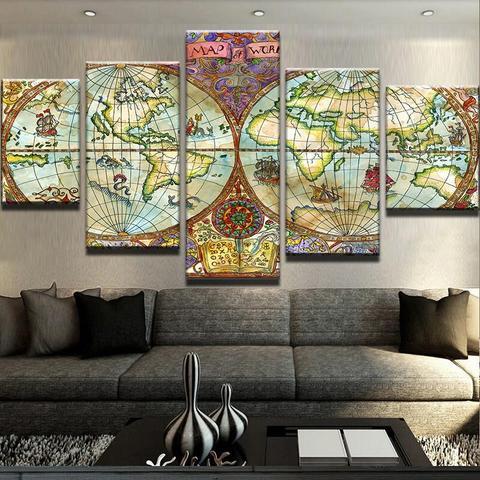 World Map 10 – Abstract Canvas Wall Art