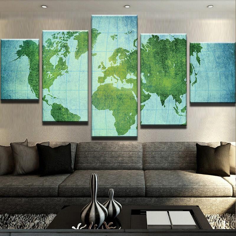 World Map 12 – Abstract Canvas Wall Art