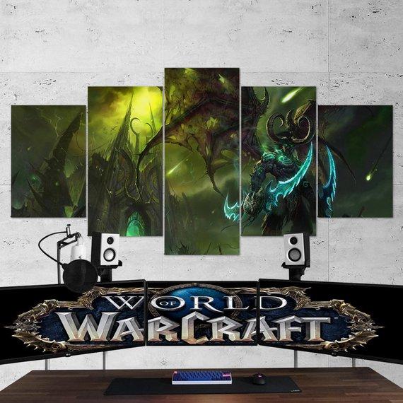 World Of Warcraft Illidan Stormrage Gaming Canvas Wall Art