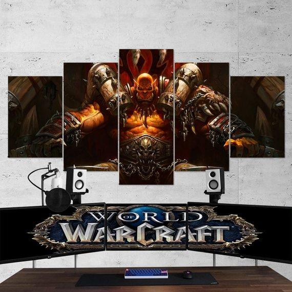 World Of Warcraft Orgrim Doomhammer 10 – Gaming Canvas Wall Art