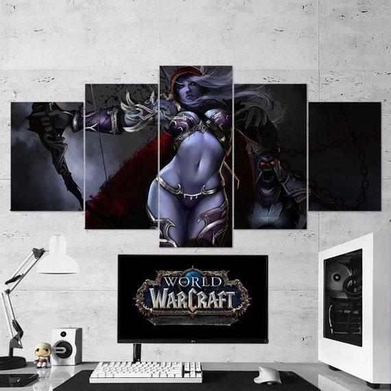 World Of Warcraft Sylvanas Windrunner Sexy Body Gaming Canvas Wall Art