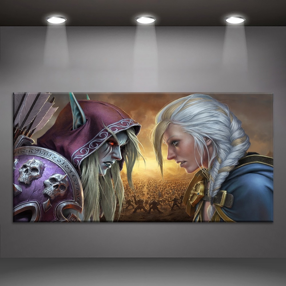 World Of Warcraft Sylvanas Windrunner Jaina Proudmoore Gaming 1 Piece – Canvas Wall Art