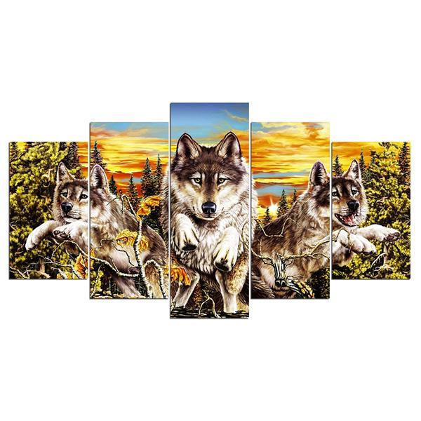 Xsunset Animal Wolf Wolves – Animal Canvas Wall Art