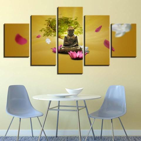 Yellow Buddha – Religion Canvas Wall Art