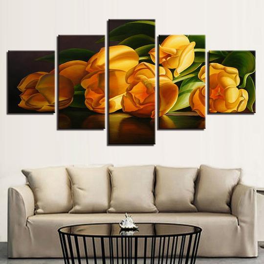 Yellow Tulips – Nature Canvas Wall Art