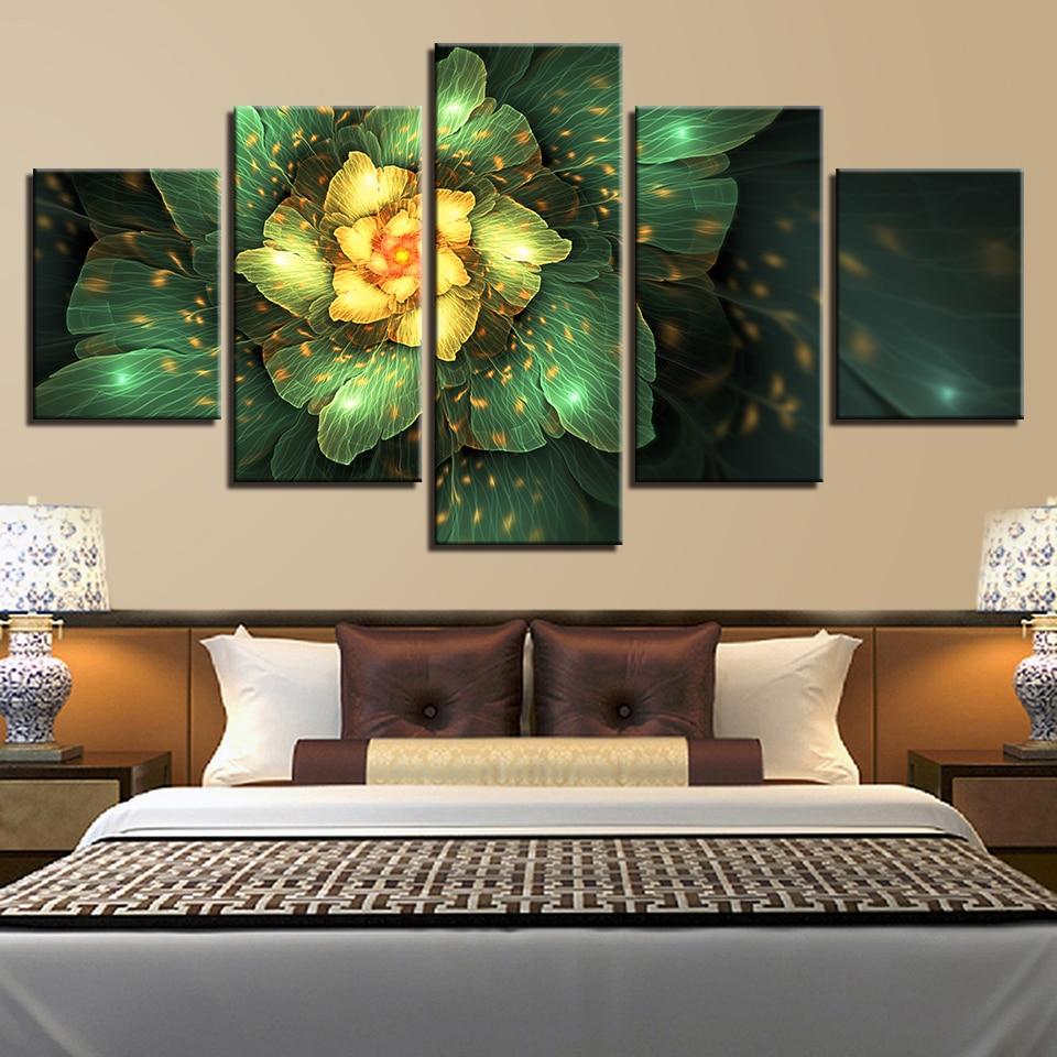 Yellower And Green Flowers – Nature Canvas Wall Art