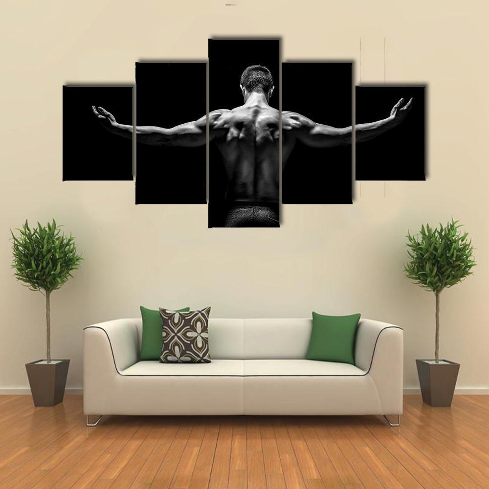 Young Man With His Arms Stretched Out – Sport Canvas Wall Art