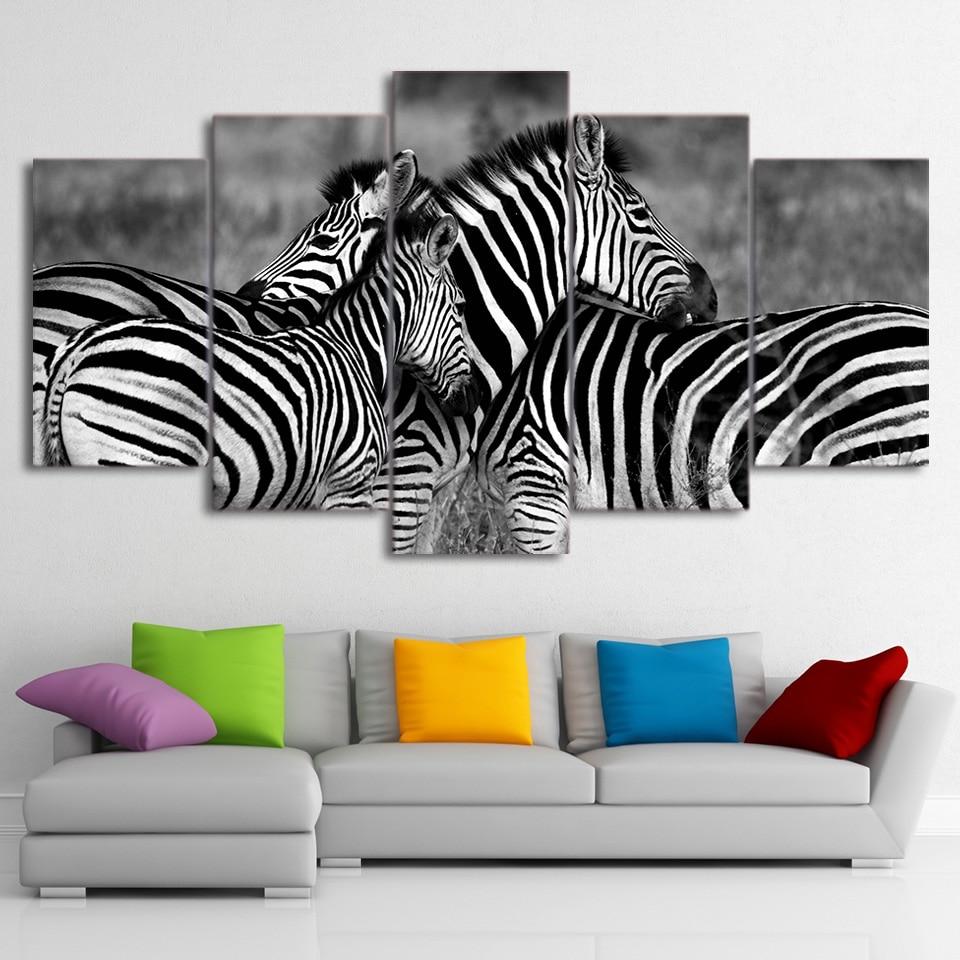 Zebra Couple Hug – Animal Canvas Wall Art