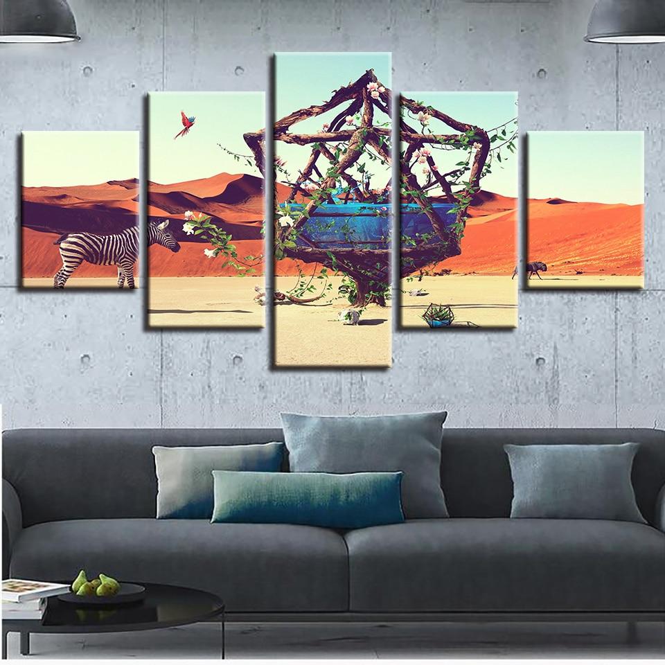 Zebra Desert – Animal Canvas Wall Art