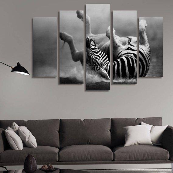 Zebra Wounded – Animal Canvas Wall Art