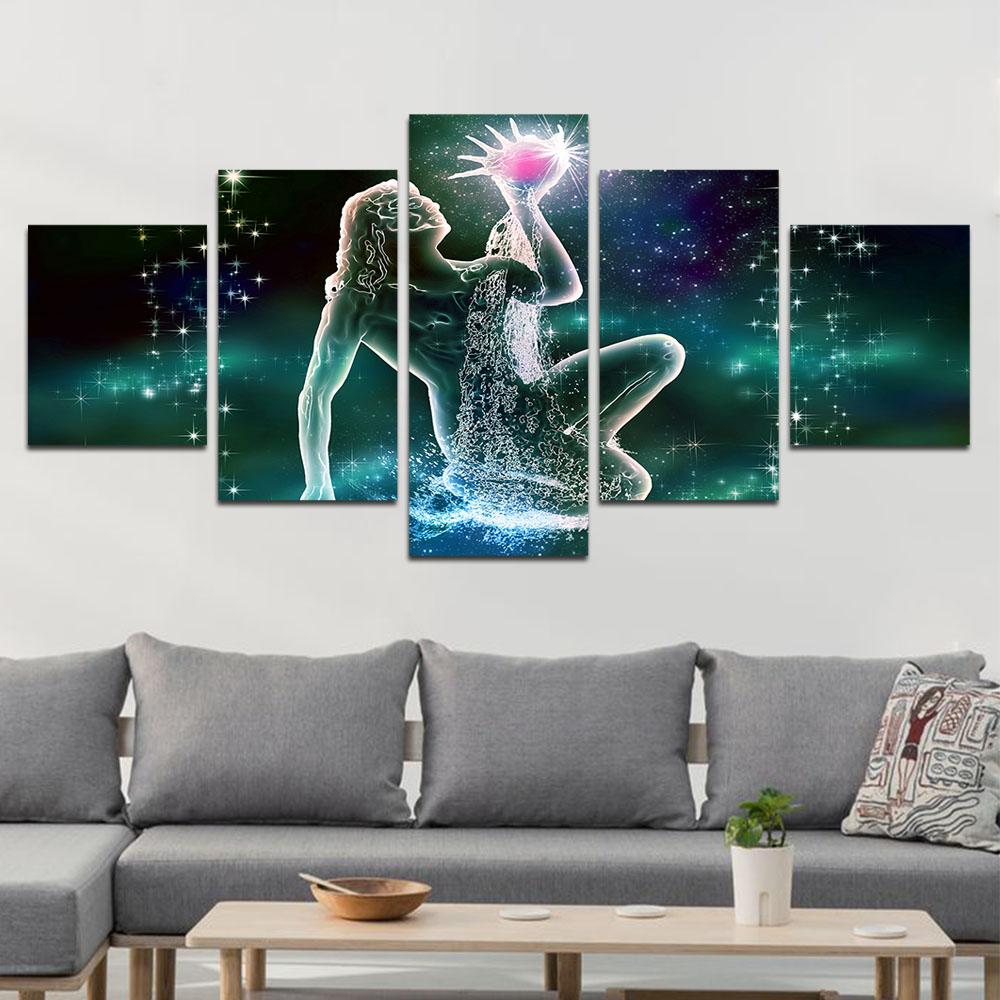 Zodiac – Aquarius – Abstract Canvas Wall Art
