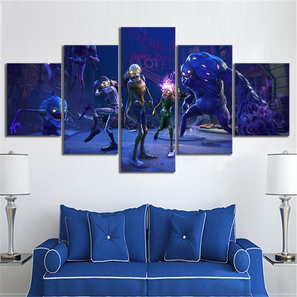 Zombies Pictures Shooting Fortnite Gaming – Canvas Wall Art