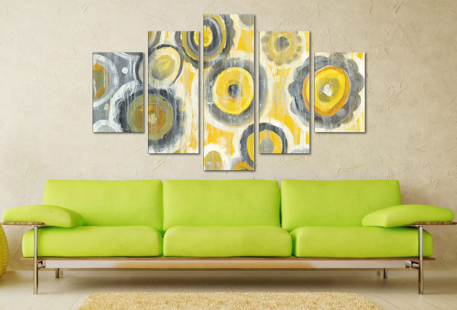 Abstract Circles Crop Canvas Wall Art