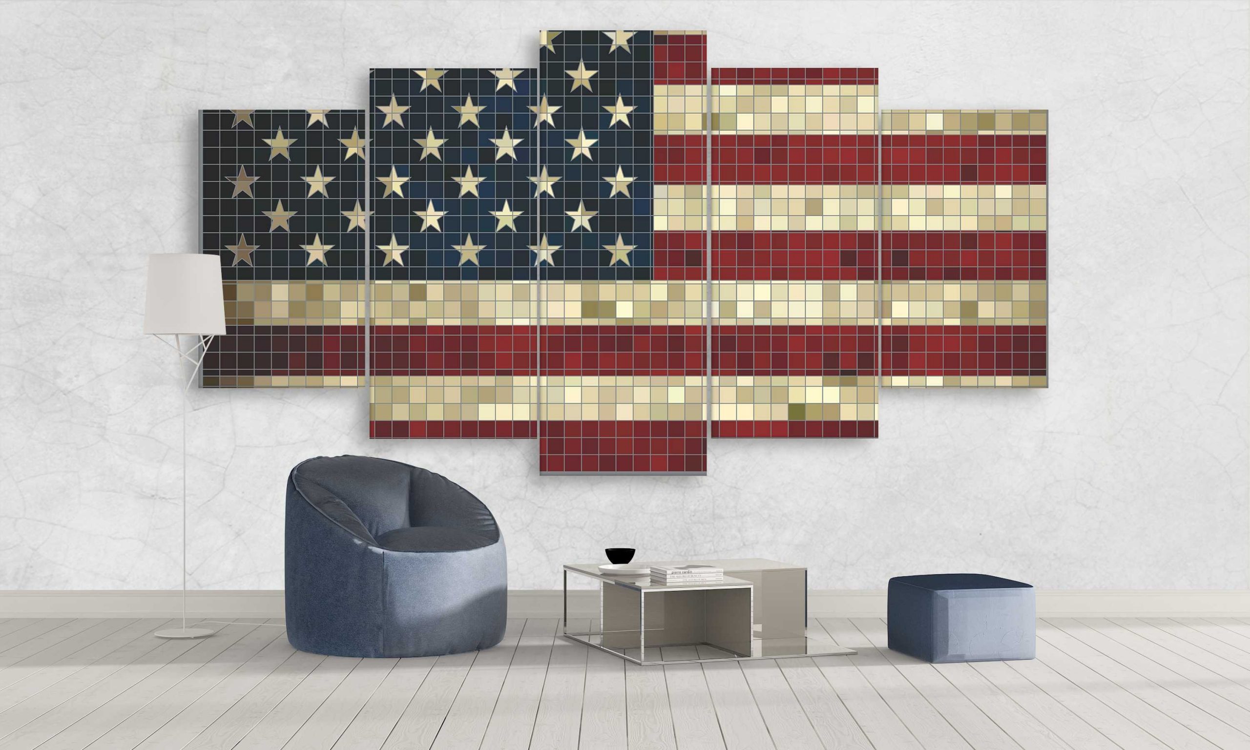 Usa Mosaics Flag Canvas Wall Art Usa Mosaics Flag Canvas Wall Art