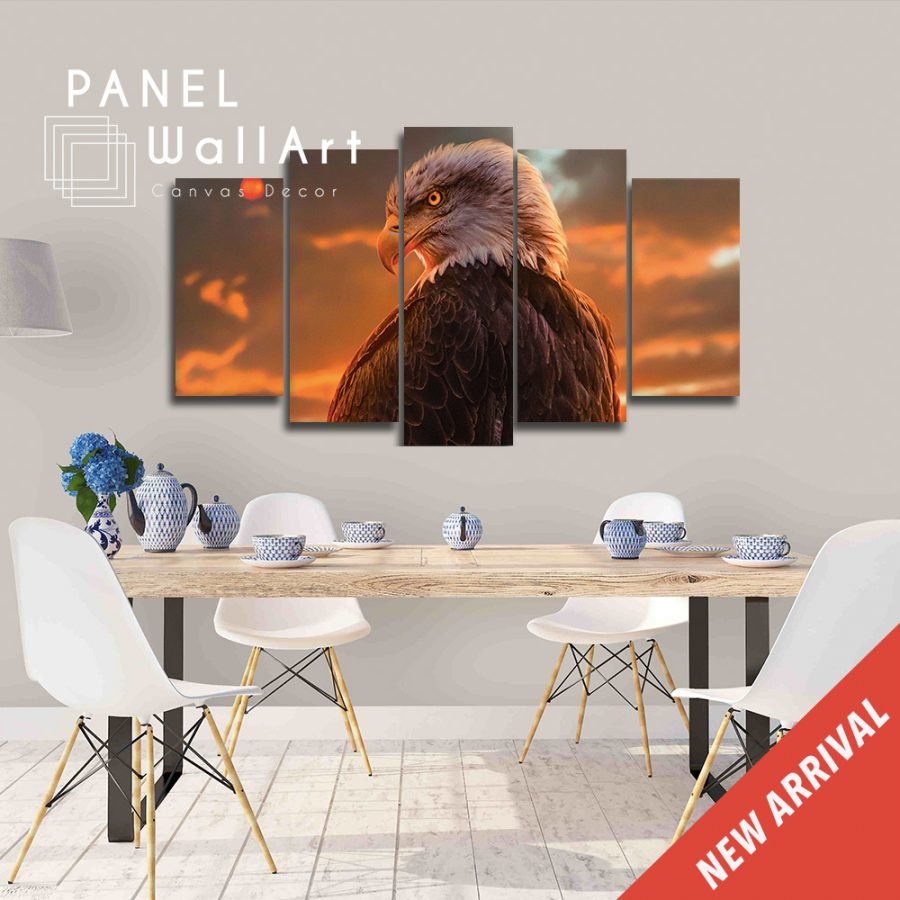 American Bald Eagle At Sunset Canvas Wall Art