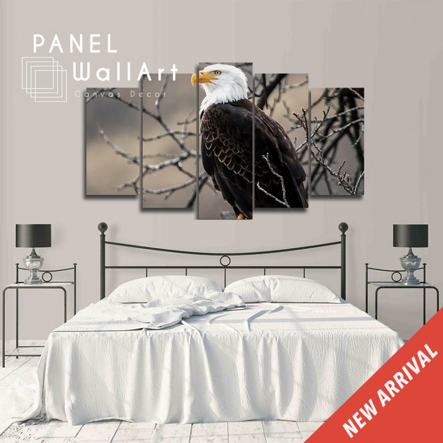 American Bald Eagle On A Tree Canvas Wall Art