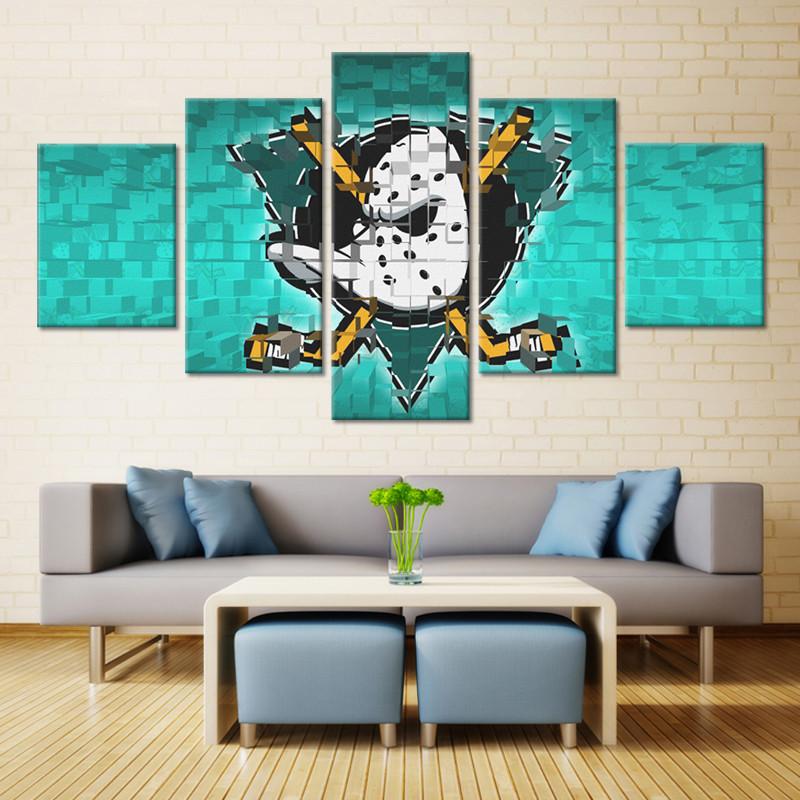 Anaheim Ducks NHL Team Mosaics Canvas Wall Art