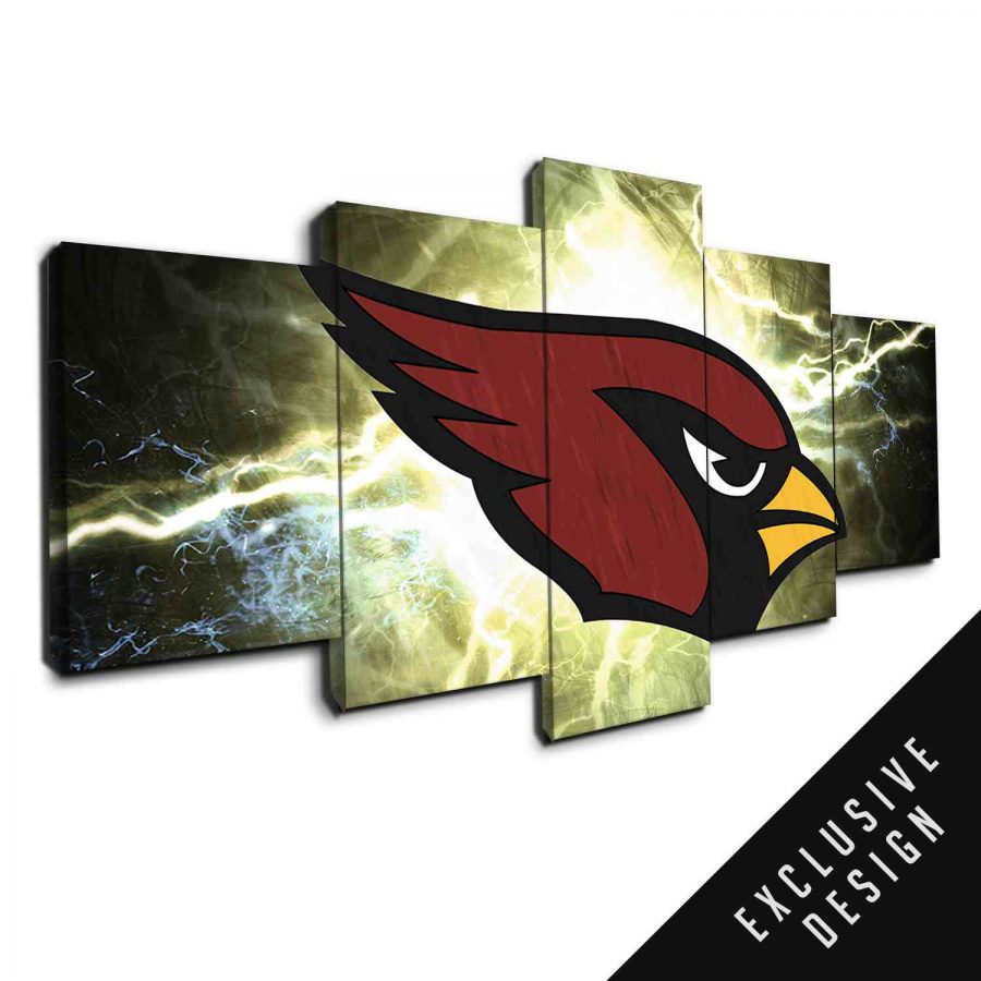 Arizona Cardinals Nfl Team Thunderbolt Canvas Wall Art