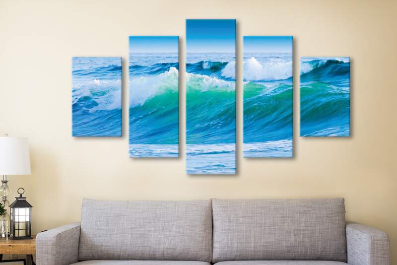 Azure Seas Split Diamond Canvas Wall Art Azure Seas Split Diamond Canvas Wall Art