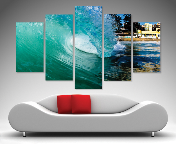 Azure Tubes Canvas Wall Art