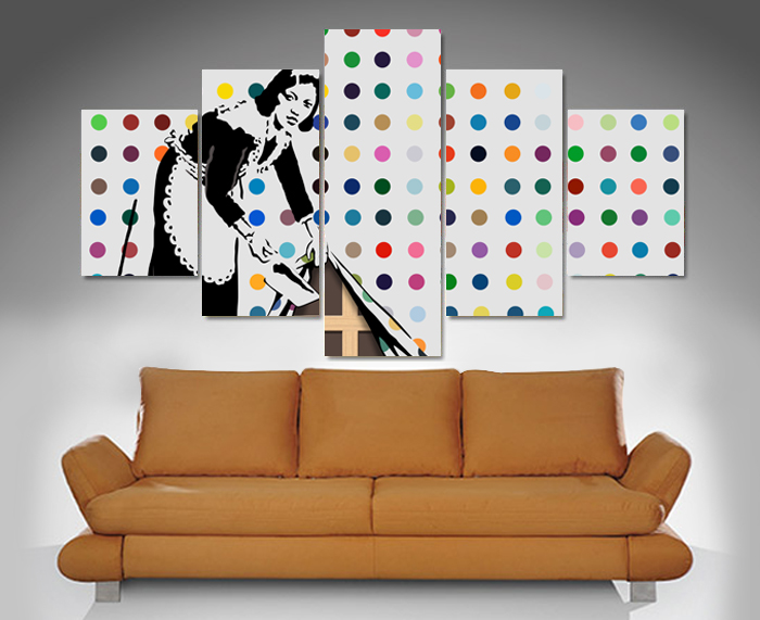 Banksy Keeping It Spotless Canvas Wall Art