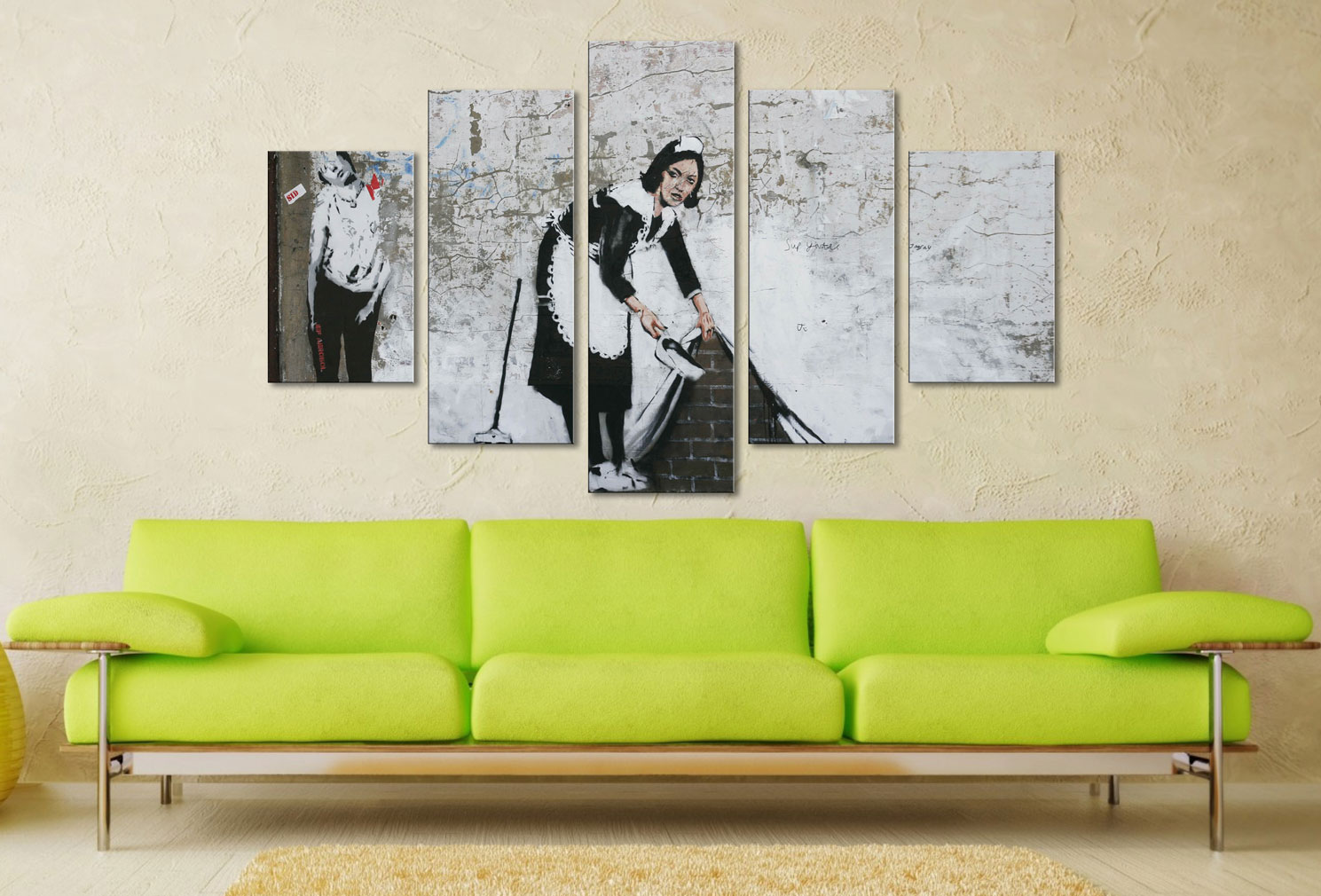 Banksy Keeping It Spotless Canvas Wall Art Banksy Keeping It Spotless Canvas Wall Art