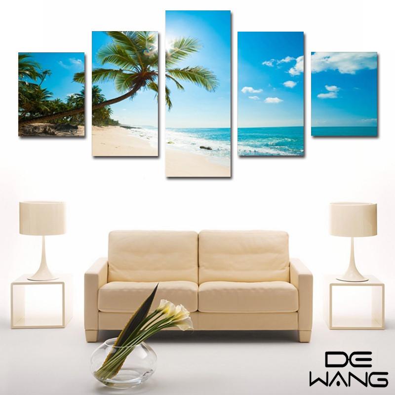 Beach And Blue Sky Canvas Wall Art