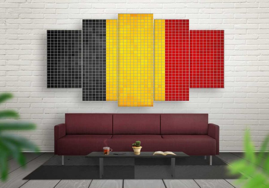 Belgium Mosaics Flag Canvas Wall Art Belgium Mosaics Flag Canvas Wall Art