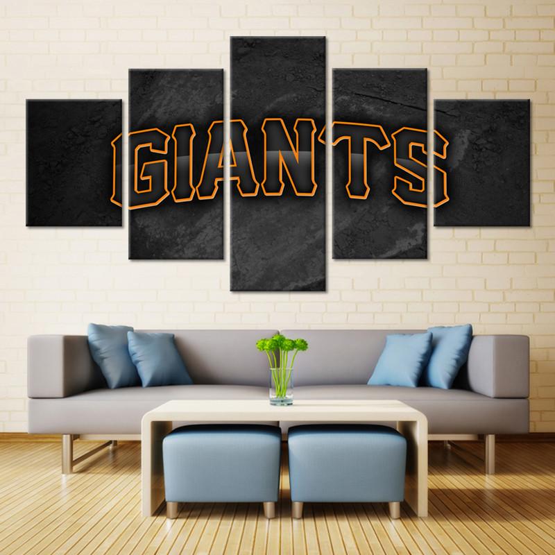 Black And Orange San Francisco Giants Canvas Wall Art