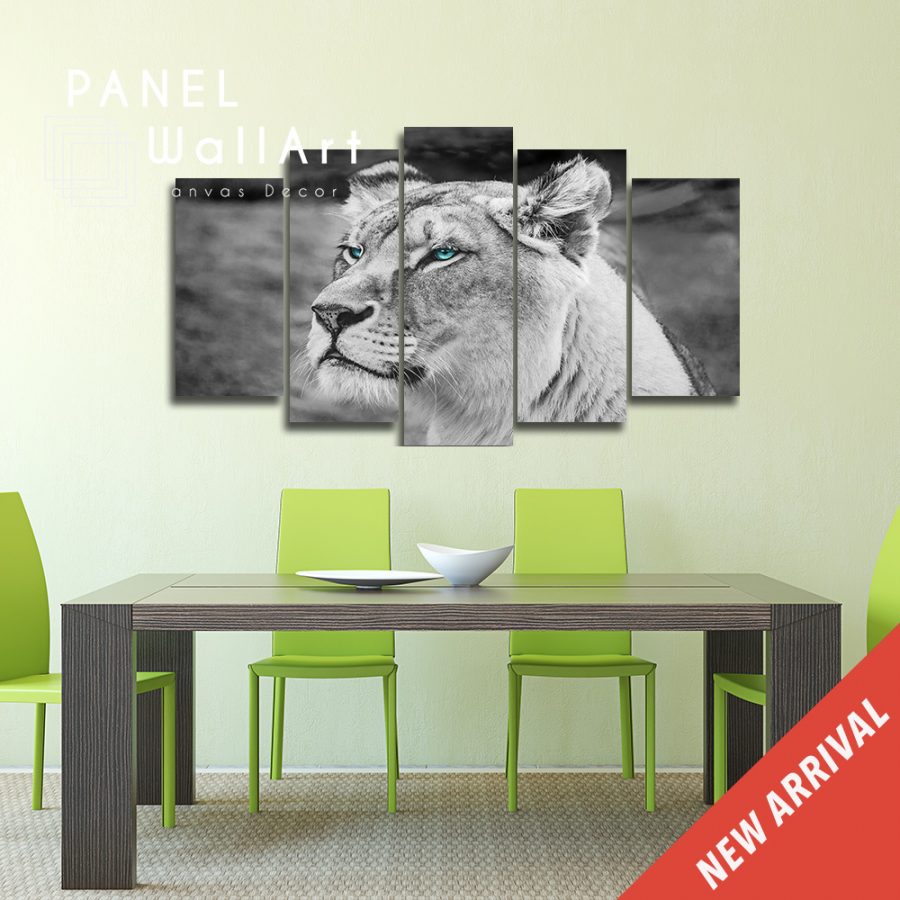 Black And White Lion Canvas Wall Art