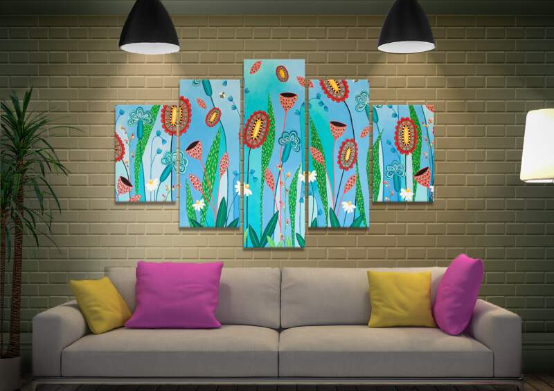 Blooming Abundance Split Diamond Set Canvas Wall Art Blooming Abundance Split Diamond Set Canvas Wall Art