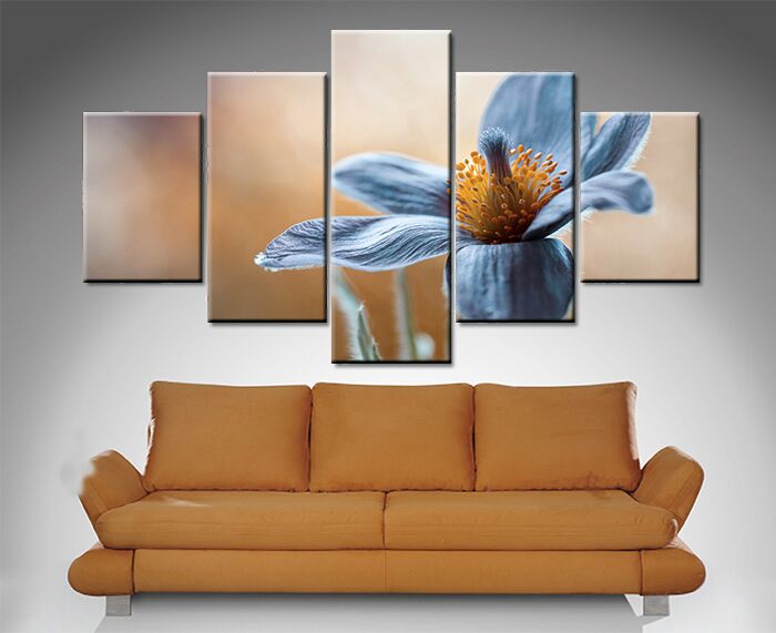 Blue Floral Canvas Wall Art