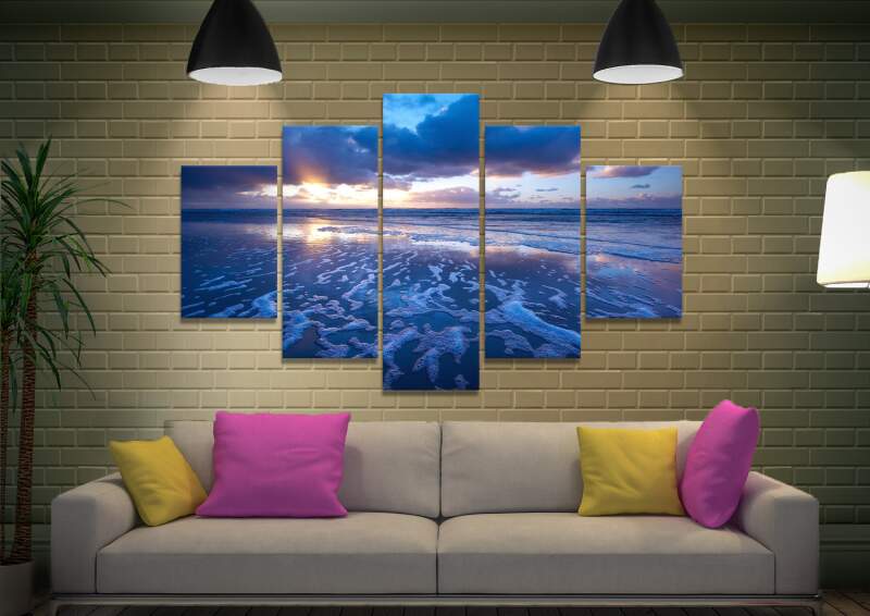 Blue Reflections Canvas Wall Art Print Decor