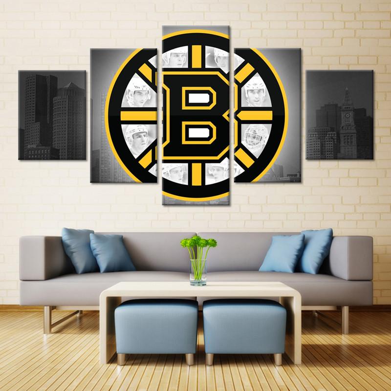 Boston Bruins NHL Team Logo Canvas Wall Art