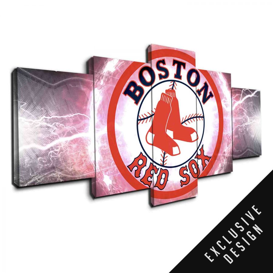 Boston Red Sox Thunderbolt Canvas Wall Art