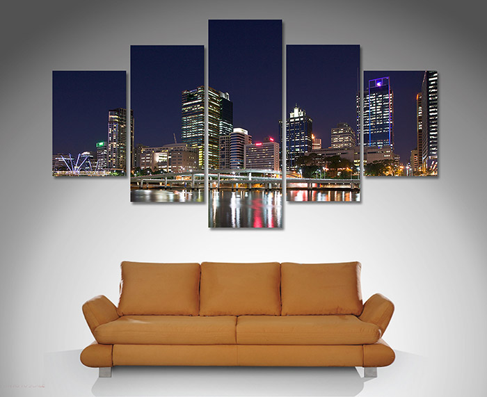 Brisbane By Night Canvas Wall Art