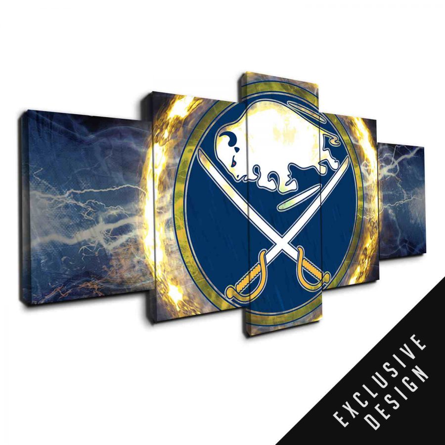 Buffalo Sabres NHL Team Thunderbolt Canvas Wall Art