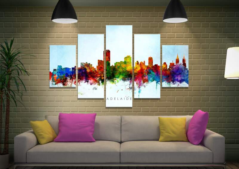 Adelaide Skyline Canvas Wall Art