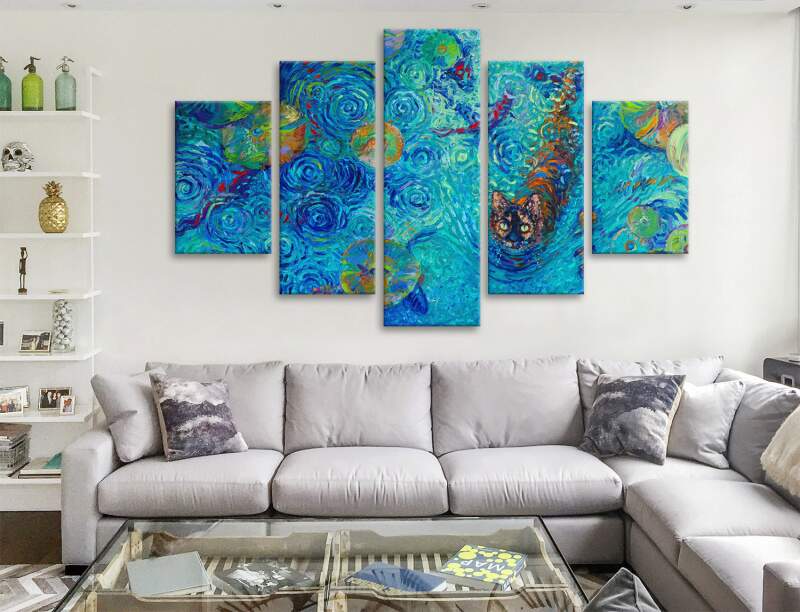 Coy Kitty Canvas Wall Art