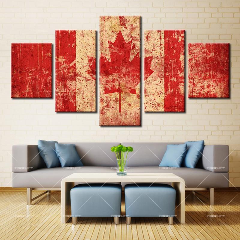 Canada Flag With Maple Leaf Canvas Wall Art Canada Flag With Maple Leaf Canvas Wall Art