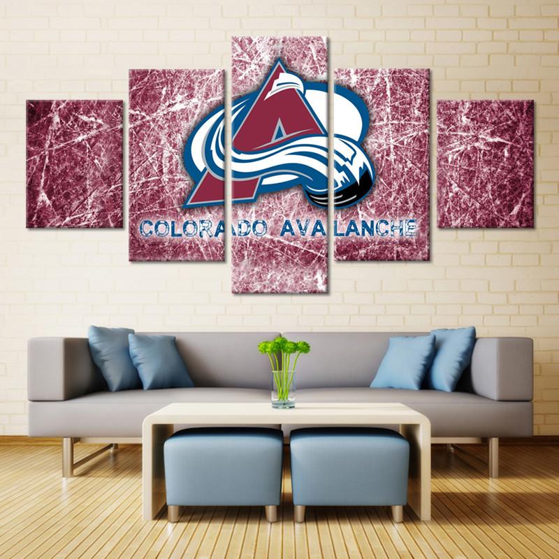 Colorado Avalanche NHL Team Red Ice Rink Canvas Wall Art