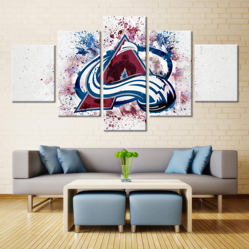 Colorado Avalanche NHL Team Watercolor Canvas Wall Art