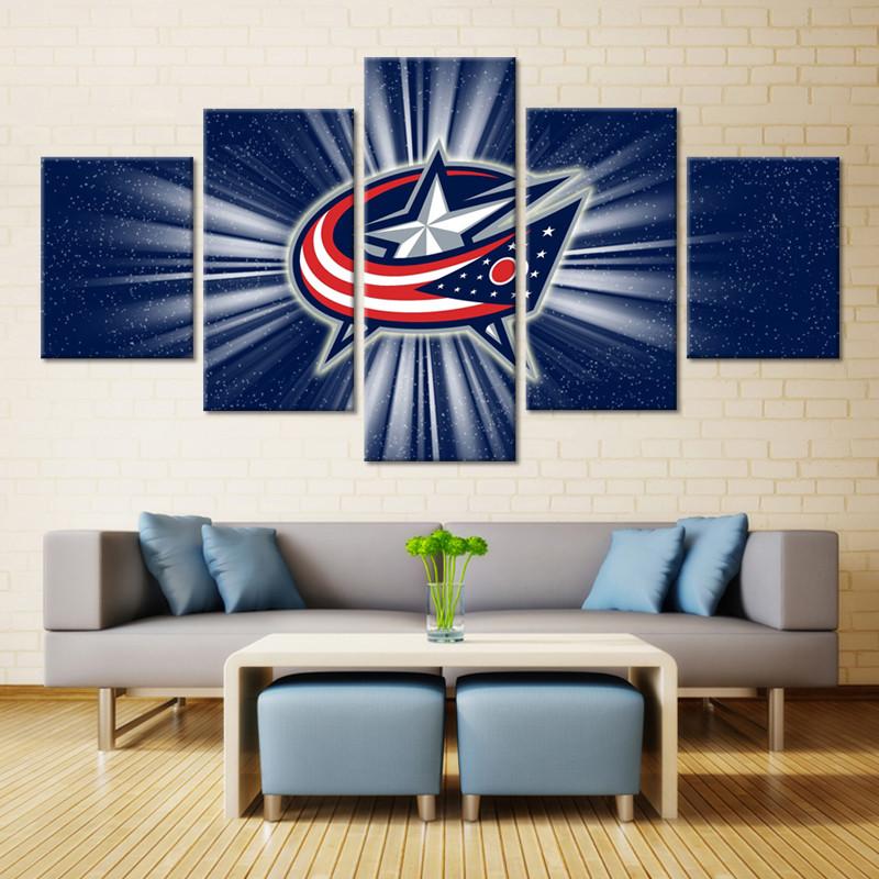 Columbus Blue Jackets Blue Canvas Wall Art