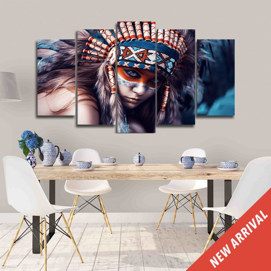 Cultural Blue Indigenous Canvas Wall Art